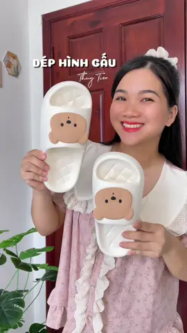 Dép hình gấu dễ thương #thuytienmientay #depnu #depnuxinh #depnuhottrend #depnuthoitrang 
