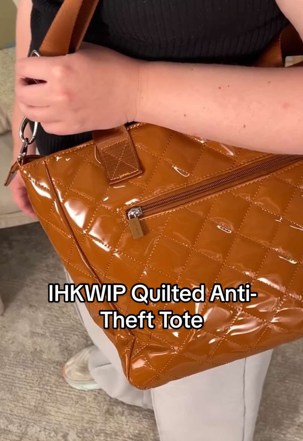 Confidence meets convenience! 👜 The IHKWIP Quilted Anti-Theft Tote is your stylish, secure go-to for on-the-move days! 🔒✨ #LoveQVC #totebag #purse #styletok #tiktokshop