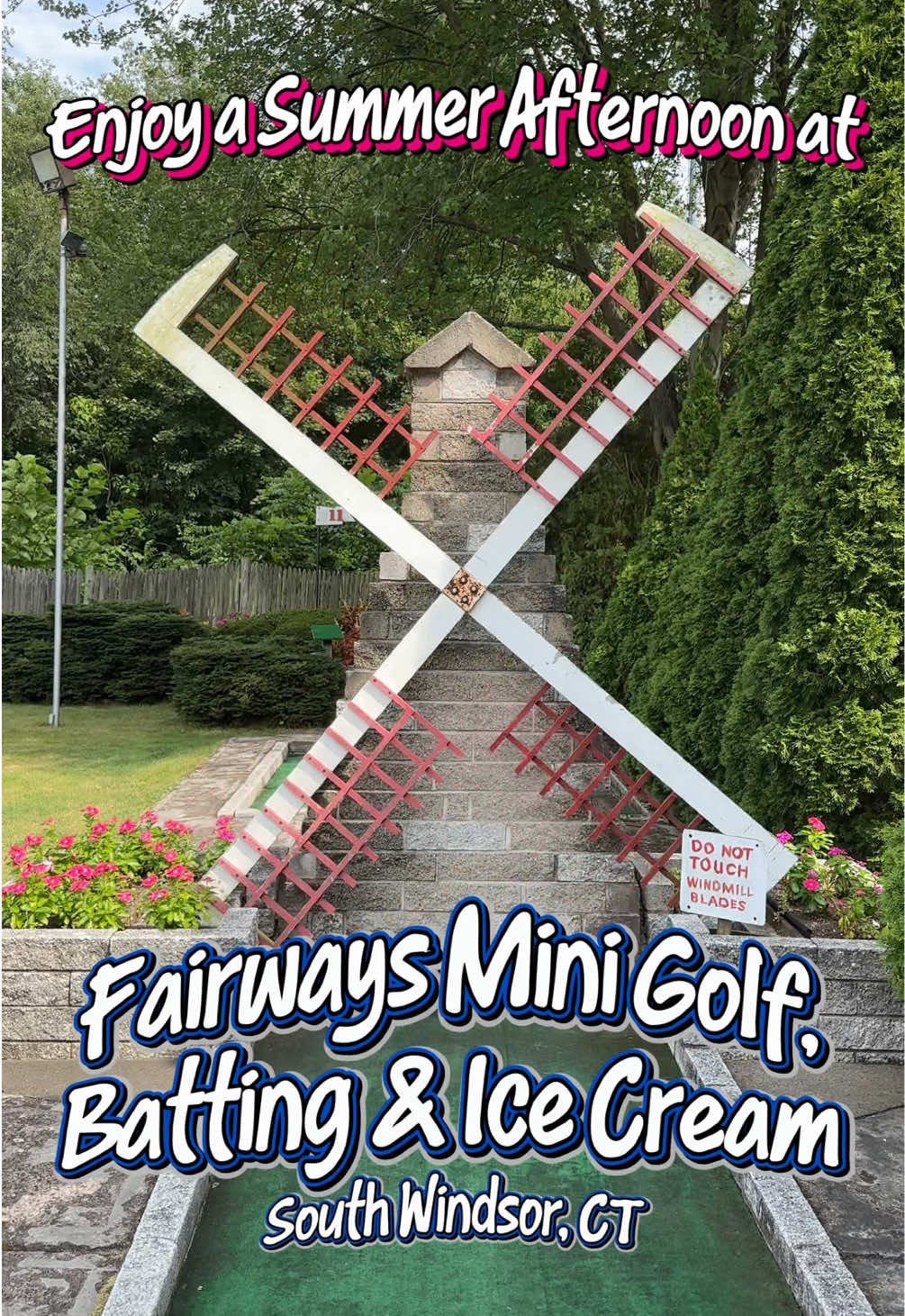 It’s hard to believe, but there’s only a few summer weekends left! ☀️ If you’re looking to spend a fun day out with the fam, we recommend checking out Fairways in South Windsor. This nostalgic mini golf course has been around for over 50 years, and the courses are more challenging than they appear! The course has a par of 42, but we may have gone at least 20 points over 🫣😂 It’s the fun that counts!  Before we golfed, we grabbed some hot dogs at their stand for lunch. They have a convenient “Fairway Special” of two Mucke’s hot dogs and a soft drink, or you can also choose kielbasa dogs or red hots 🌭 After our game, we were ready for something sweet! They use Gifford’s and Hood ice cream. Our soft serve and chocolate milkshake hit the spot! 🍦 Before we left, Colten took a few swings at the batting cages to relive his Little League days! It’s $2 per 15 balls ⚾️ We never knew about this little gem, but we’re so glad we found Fairways! It was super laid back and reasonably priced. You can find Fairways at 75 Spielman Road on the border of South Windsor and East Hartford, open daily from 10am-9pm from spring to fall, weather permitting. #foodofct #minigolf #connecticut #hartfordcounty #thingstodoinct 