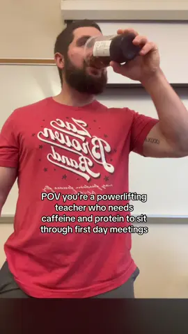 Caffeine 🤝 protein. Easy combo #powerlifting #powerlifter #caffeine #protein #teachersoftiktok 