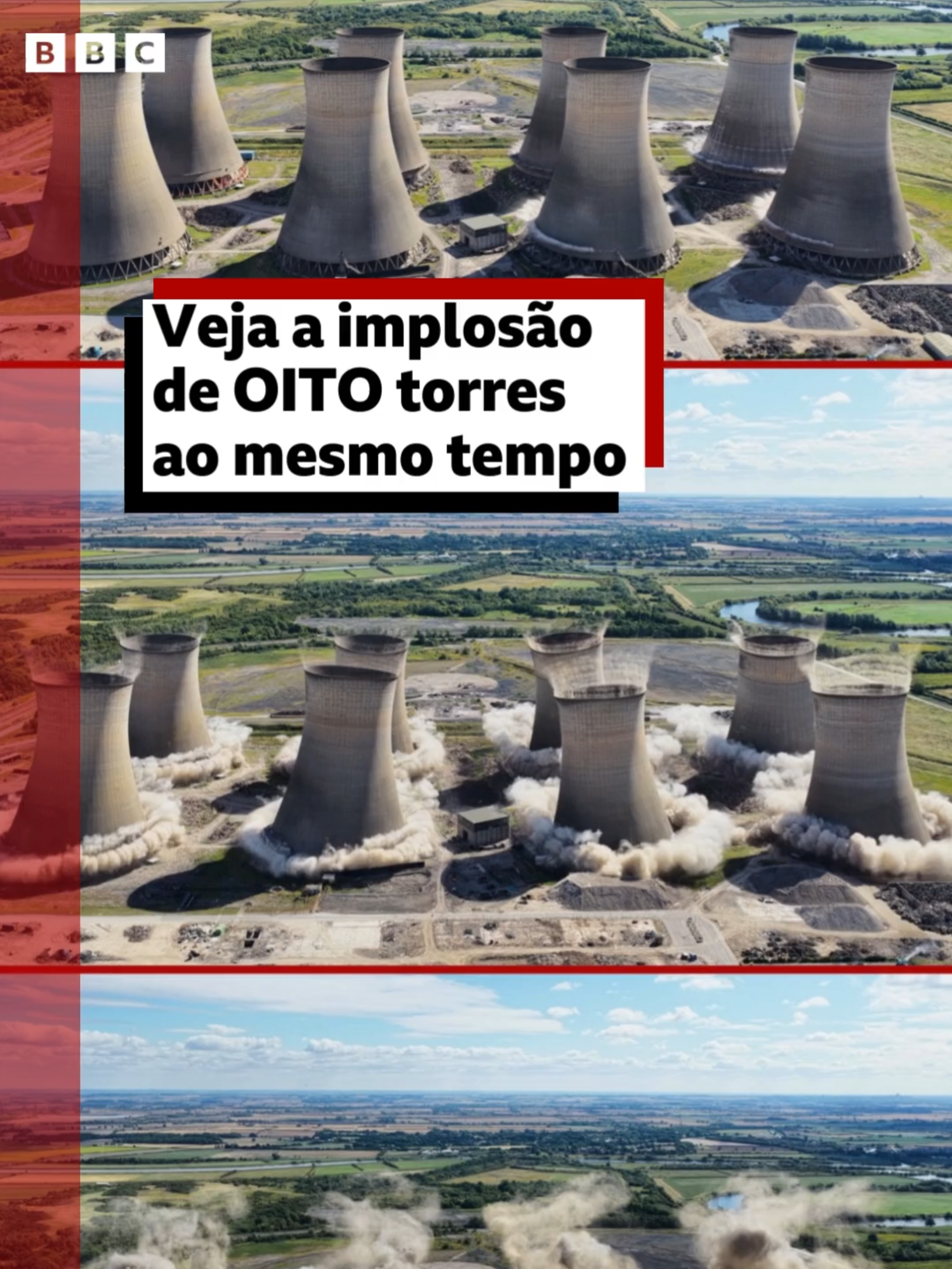 A demolição que quebrou recorde no Guiness 💣🎖️🤯 Enormes torres de resfriamento em uma usina desativada foram implodidas em uma demolição sincronizada, estabelecendo um novo recorde mundial. O complexo, localizado em Nottinghamshire, no Reino Unido, é movido a carvão e foi inaugurado em 1968. Ele havia sido originalmente projetado para operar por apenas 30 anos, mas sua vida útil foi estendida até 2019 (51 anos!), quando foi fechado definitivamente. Veja o momento no vídeo. #BBCNewsBrasil #explosao #guiness #recorde #TikTokNotícias