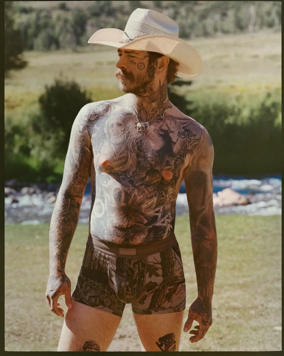 “I’ve never done anything like that,” @Post Malone tells GQ of his @SKIMS campaign. “It’s like a Sasquatch sighting, essentially, is what it feels like. Everyone’s going to call it in to the cops and say, ‘We saw Bigfoot out here.’ Or, Averagefoot. Sorry.”