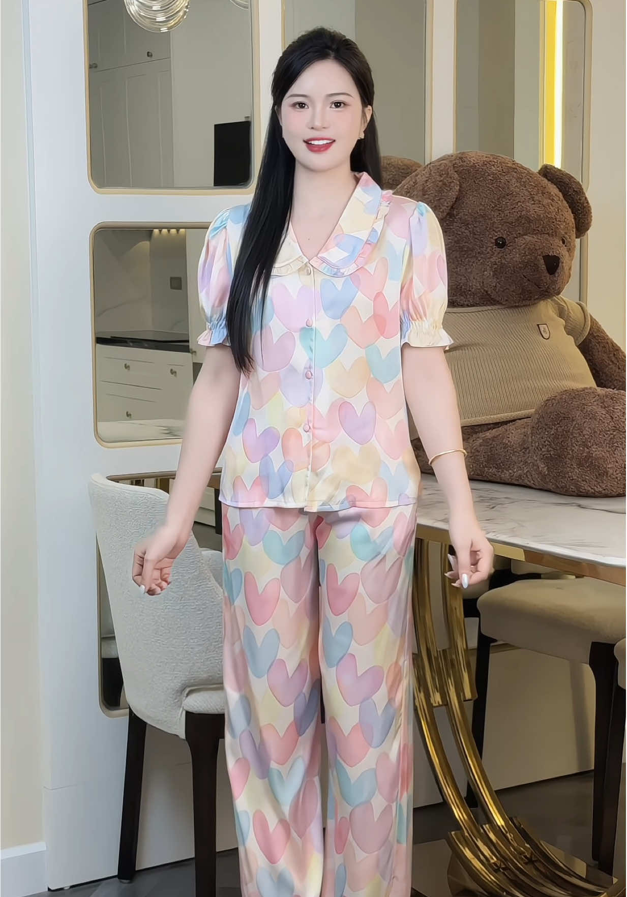 Đồ Bộ Pijama Nữ Tay Ngắn Phối bèo #champhanreview #pijama 