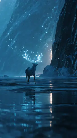 #VisualPoetry #fantasyvibes #snowywilderness #glowingdeer #dreamscape #wallpaper #livewallpaper #ai #aiart #fyp 