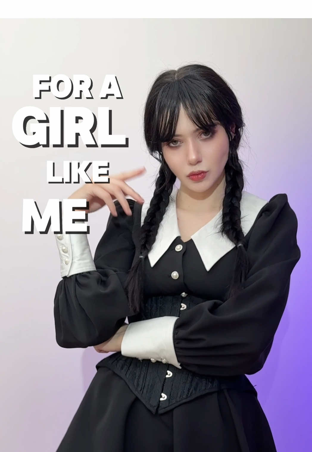 Girl like me…? #wednesday #wednesdaycosplay #wednesdayaddams #wednesdayaddamscosplay #addamsfamily 