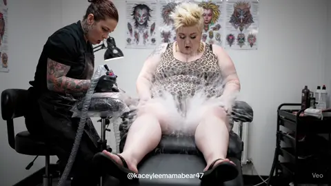 woman struggles through tattoo appointment #fyp #kenco #tattoo #hun #gush 