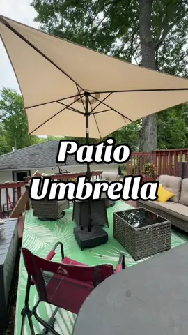 Okay… I did not realize how huge this @ROYALCRAFT patio umbrella actually was until we set it up 🤯 It’s 6.5 by 10 feet, so it pretty much covers the whole patio. We’ve been hanging outside way more because now there’s actually shade. Honestly, one of the best backyard upgrades we’ve done. #PatioUmbrella #OutdoorLiving #BackyardGoals #SummerEssentials 