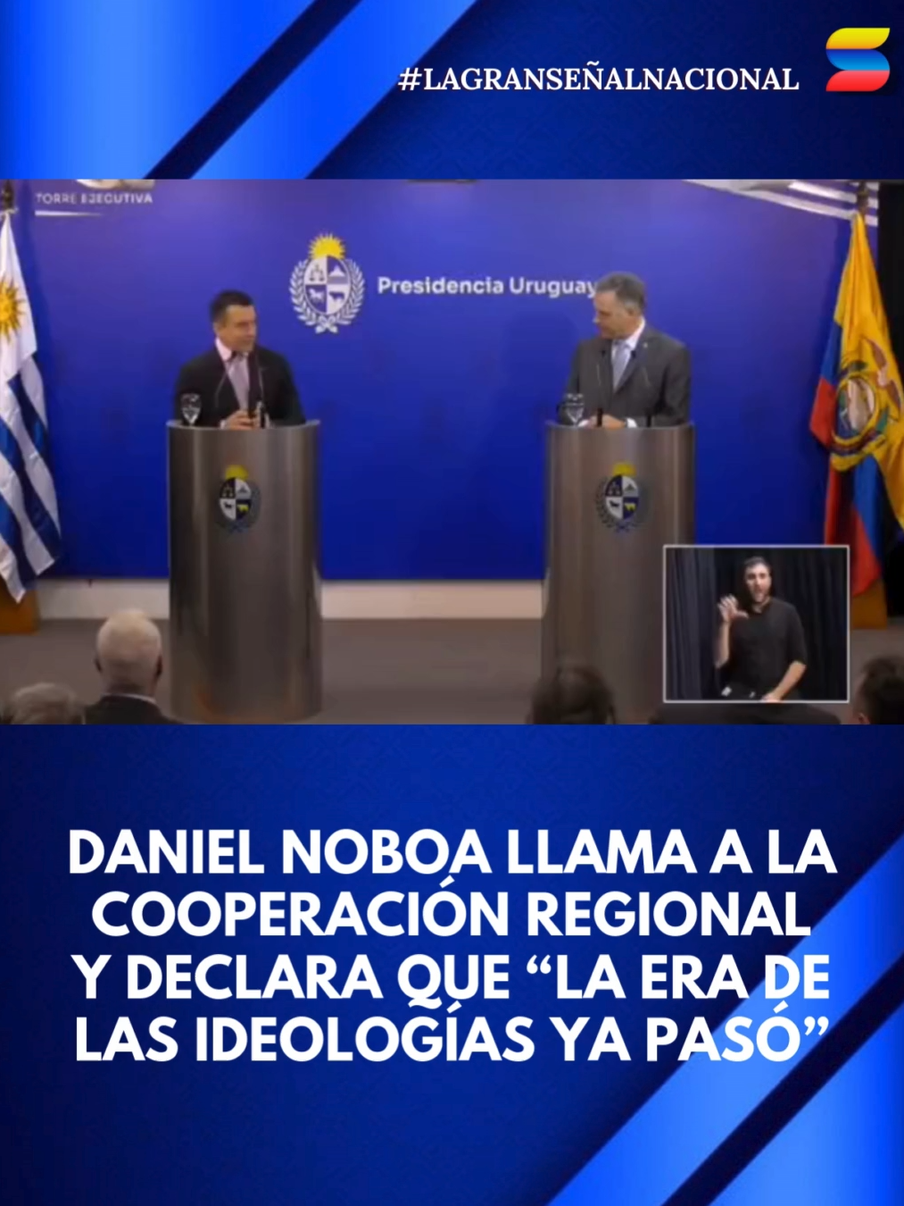 PRESIDENTE DE ECUADOR BUSCA ALIANZAS CON URUGUAY EN SEGURIDAD Y REVELA QUE LUCHA CONTRA NARCOTERRORISTAS Durante su llegada a Uruguay, el presidente de #Ecuador, Daniel Noboa, hizo un llamado a las naciones de la región para dejar de lado las ideologías y enfocarse en resolver los problemas urgentes de la ciudadanía. Noboa destacó la firma de acuerdos de seguridad con los ministerios de Interior y Defensa de #Uruguay, afirmando que Ecuador libra una 
