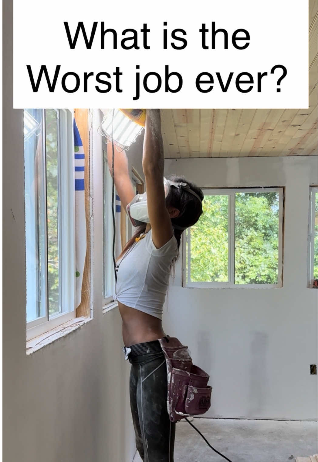 Now u know! Dare you to prove otherwise! 🧐 sanding days are soul crushing 🤣 #drywallfinisher #drywaller  #womeninthetrades 