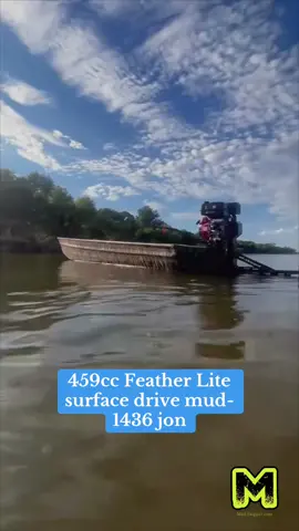 @Zion harrington and his brother pulling 25mph with his 459cc powered Feather Lite surface drive mud motor on this 1436 jon boat 🤘 #mudmotor #mudmotors #mudboat #mudboats #surfacedrivemudmotor    