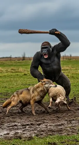 The Most Unexpected Rescue in the Wild -- -- -- #gorillavswolf #sheeprescue #unexpectedanimalhero #epicanimalrescue #naturespower