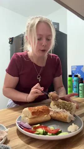 This is one of my favourites! #dishupdinnerwithme #dishupdinnerwithmeg #roastchicken #chickenandstuffingbaguette #brilliant 