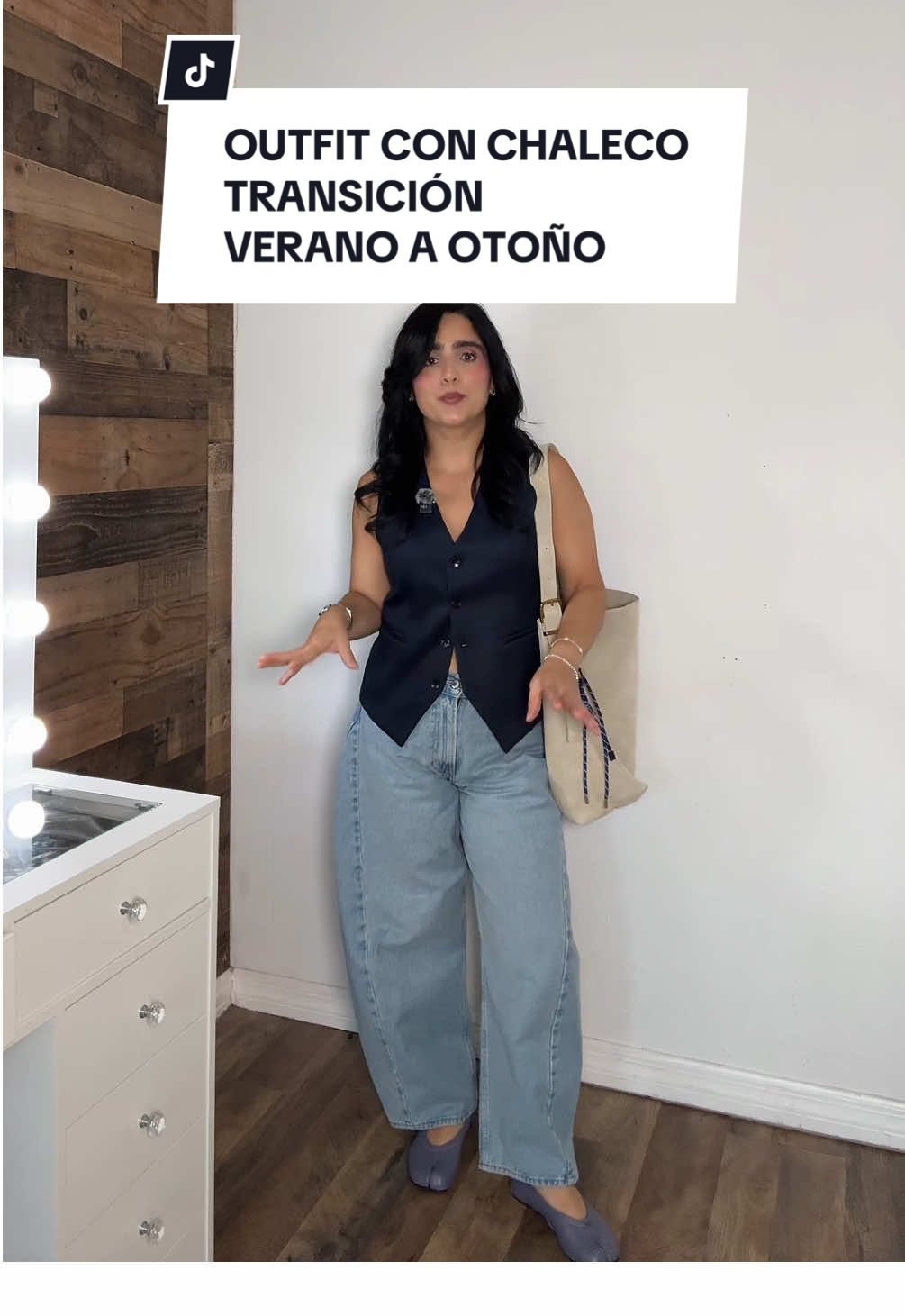 OUTFIT CON CHALECO TRANSICIÓN DE VERANO A OTOÑO  #vestoutfit #vestoutfitideas #falloutfits #casualoutfits #chaleco 