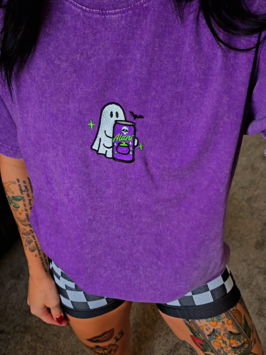 What's your drink of choice?! Freaking obsessed with these tees. Acid wash, oversized goodness! Wearing a size small. *for reference I am 5'2 115lbs👻 @Shop Sunset Apparel 