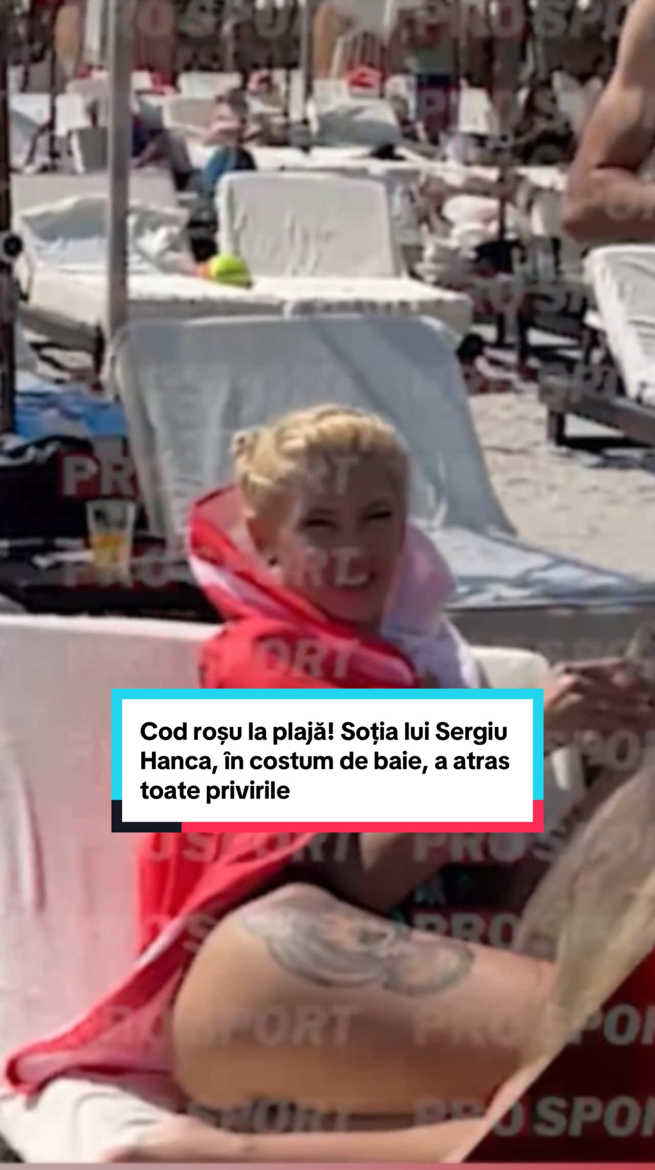 Cod roșu la plajă! Soția lui Sergiu Hanca, în costum de baie, a atras toate privirile #sergiuhanca #exclusiv #prosport #monden #mamaia 