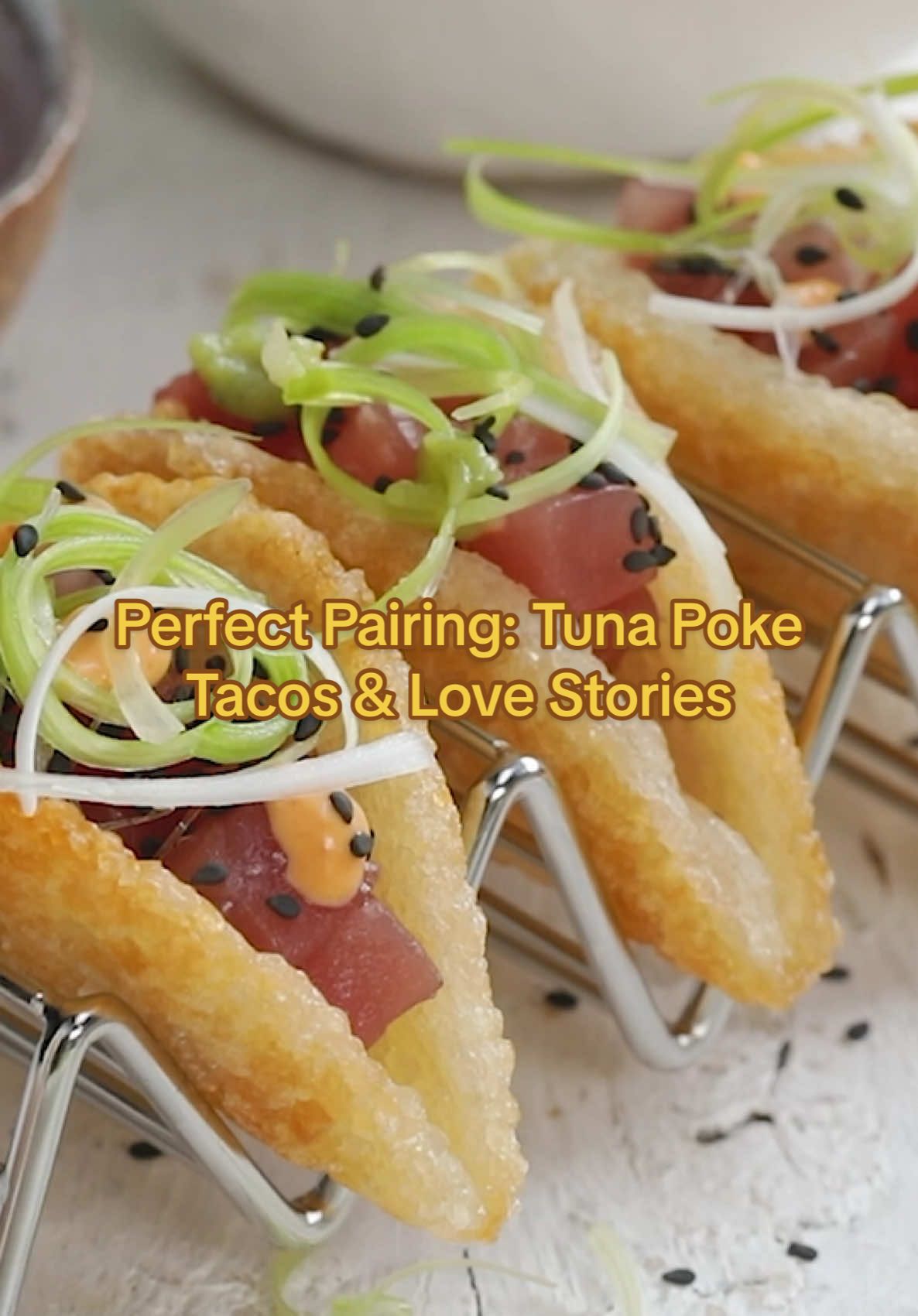 #ad Craving your next escape? Tuna poke tacos for your next @Audible binge session. Start listening at the link in bio.