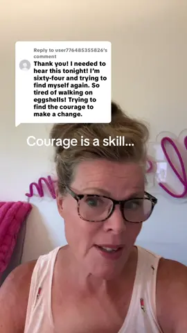 Replying to @user776485355826 define courage is procrastination in a nice phrase. It’s not some missing puzzle piece. You have to hunt down. Courage is action in motion. You don’t find it, you decide it. #courage #courageisaskill #menopause #postmenopause #womenover50ontiktok 