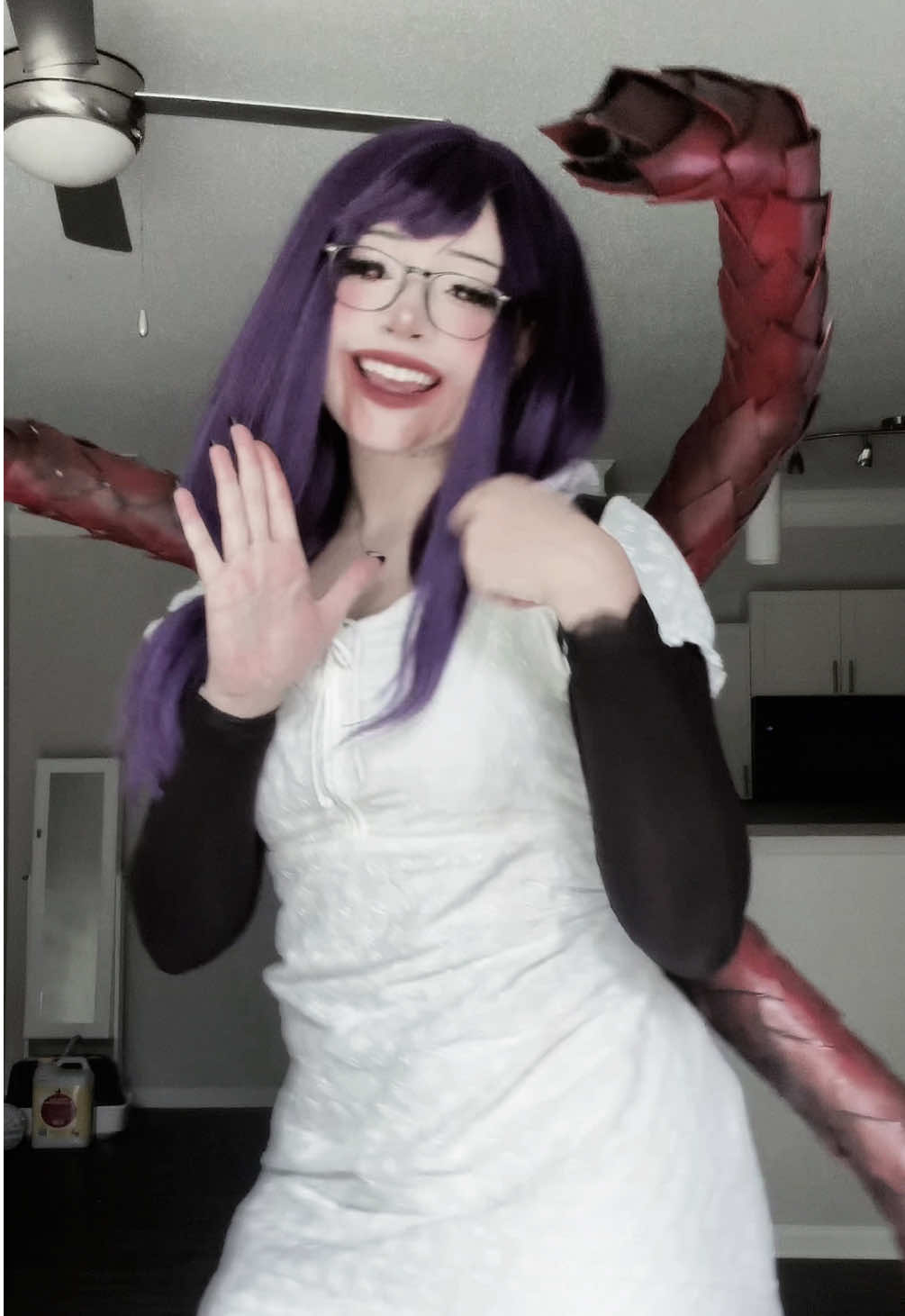 Upgraded my Rize cosplay for ANYC🙌 #rizetokyoghoul #tokyoghoulcosplay #rizetokyoghoul #kenkanekicosplay #animenyc 