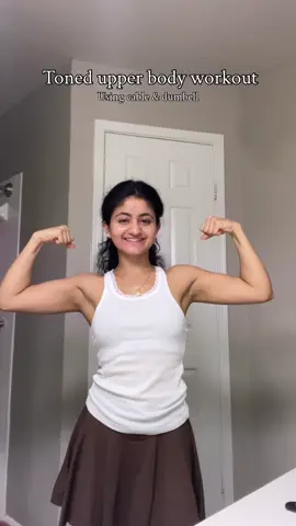 Full workout details 👇 Shoulder press - 3*10 Bicep curl - 3*10 Back row - 3*10 Pulldown - 3*10 Lateral raise - 3*10 Bench dip - 3*10 You don’t have to do all exercises in one session. Pick 3-4 based on your goal. Happy lifting 💪🎀❤️ #upperbody #upperbodyworkout #weightlifting #weightliftingforwomen #workoutroutine  