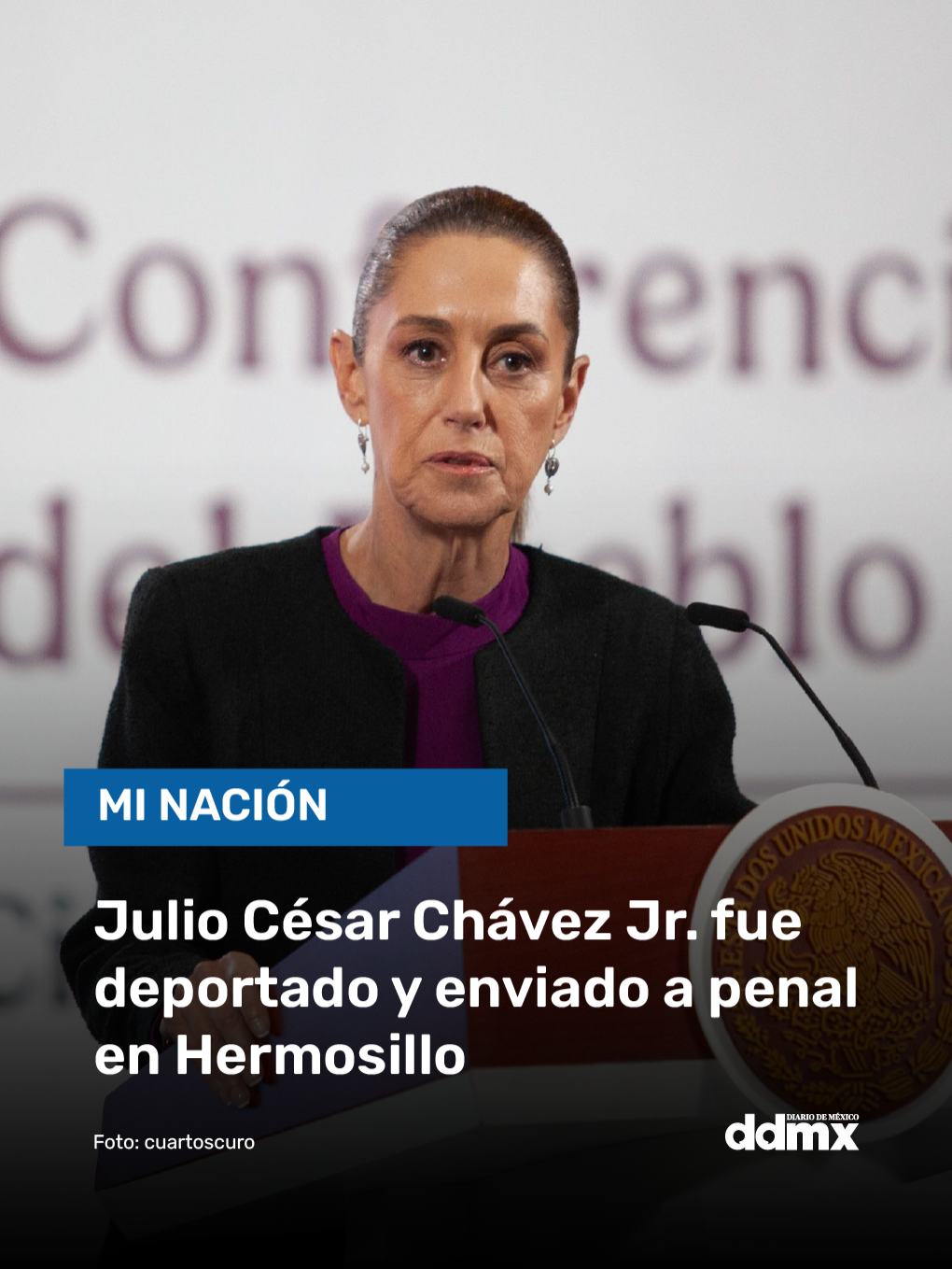 🥊 Sheinbaum confirma deportación de Julio César Chávez Jr. 🚨 La presidenta Claudia Sheinbaum informó que el boxeador fue detenido en EE.UU., deportado a México y trasladado al penal federal de máxima seguridad en Hermosillo, tras una orden de aprehensión de la FGR. #JulioCesarChavezJr #Sheinbaum #FGR #NoticiasMexico #Hermosillo #Deportación #TendenciaTikTok