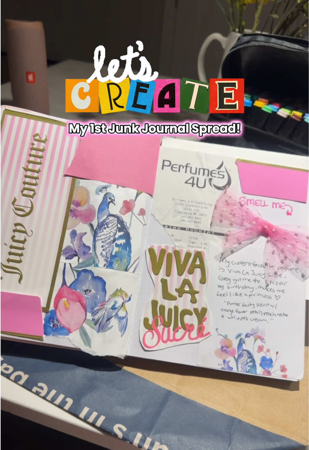 Super excited and proud of myself for finally starting this creative outlet for myself in the form of junk journaling! 🥹🩷 Definitely want it to be both a scrapbook of my adulting journey and a way for me to express myself artistically. 🎨 Head to my YouTube channel to watch my NEW July VLOG and all the fun I got into! 🤭 • • #Vlog #newvideo #july #junkjournal #journal #create #artist #collage #youtube #youtubechannel 