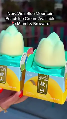 The Most Viral Asian Ice Cream, Blue Peach Mountain Ice Cream is now Available at Our Miramar Location, Tomorrow at all 3 locations ✨🍑 💎 🏔️  , Limited Quantities, Who wants to be the first to try it?  It has Peach Jam fillings inside ✨😋🍑. #viralicecream #asianicecream #foryoupage #foryou #miamidesserts 