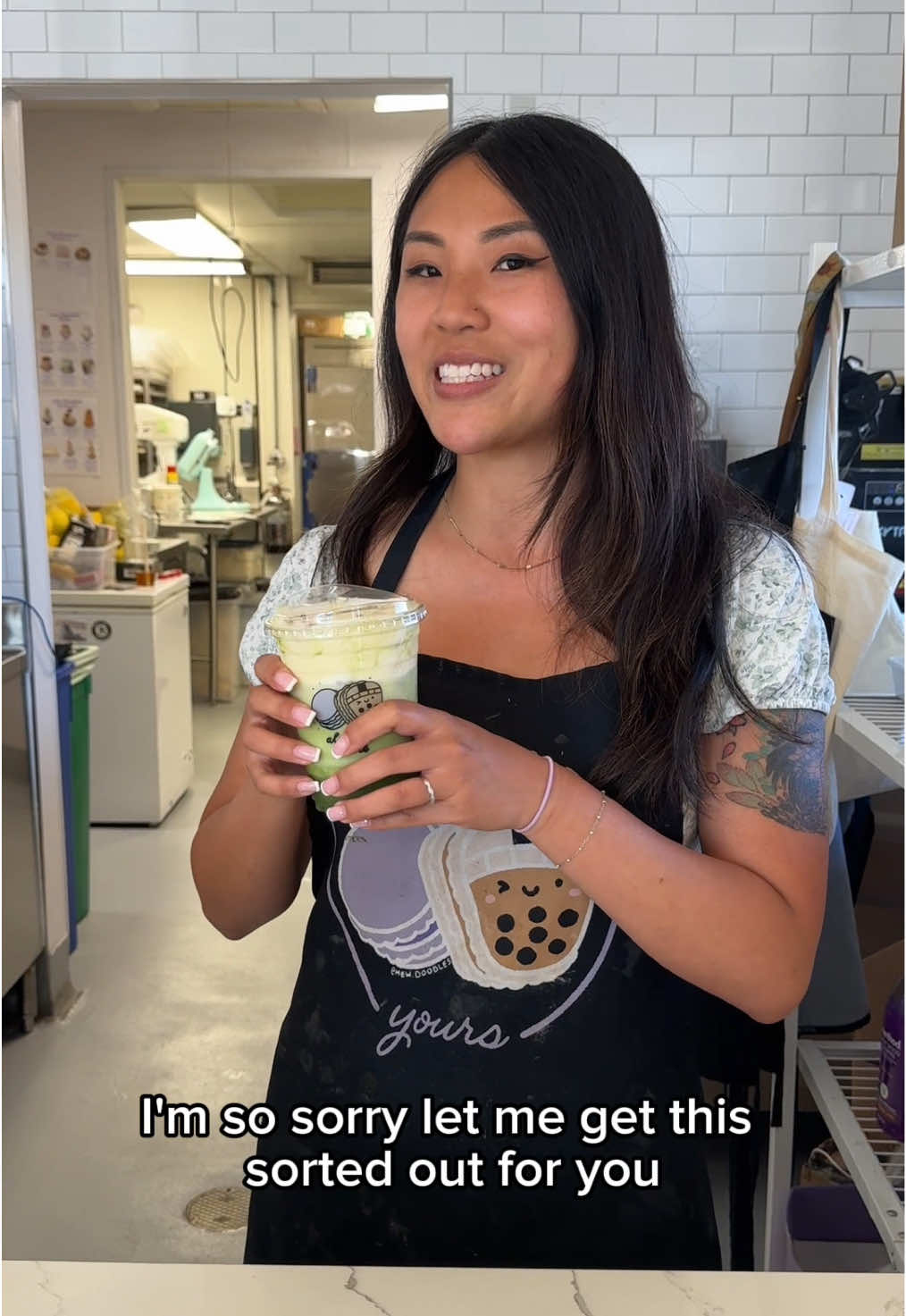 😂 We promise—no child labor here, just lots of love! Stop by today and be the first to try our new Pistachio Cream Matcha—it’s as dreamy as it sounds. 💚✨ #AlwaysYoursBakeryCafe #BakeryLife #MatchaLovers