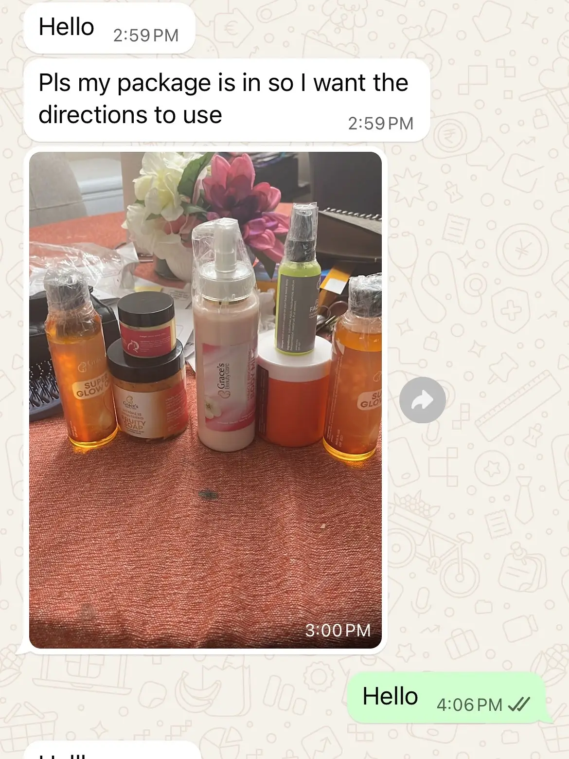 She got our bright + flawless set with our nourishing shining oil