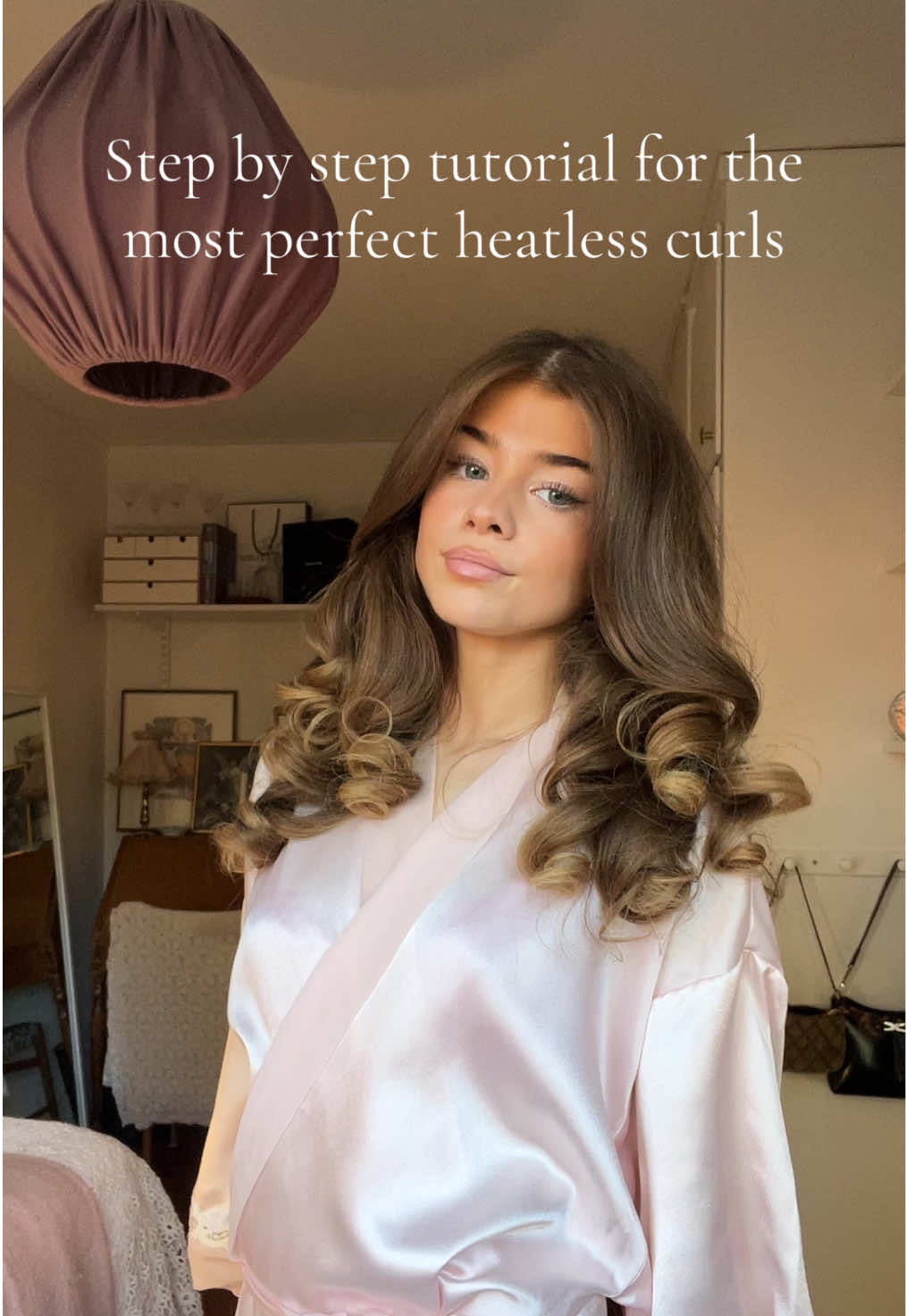 Replying to @katie☁️  These heatless curls works great for side sleepers🩷Adding hair mousse will make the curls more “bouncy” and “firm” #hairstyle #heatlesscurls #heatlesshairstyles 