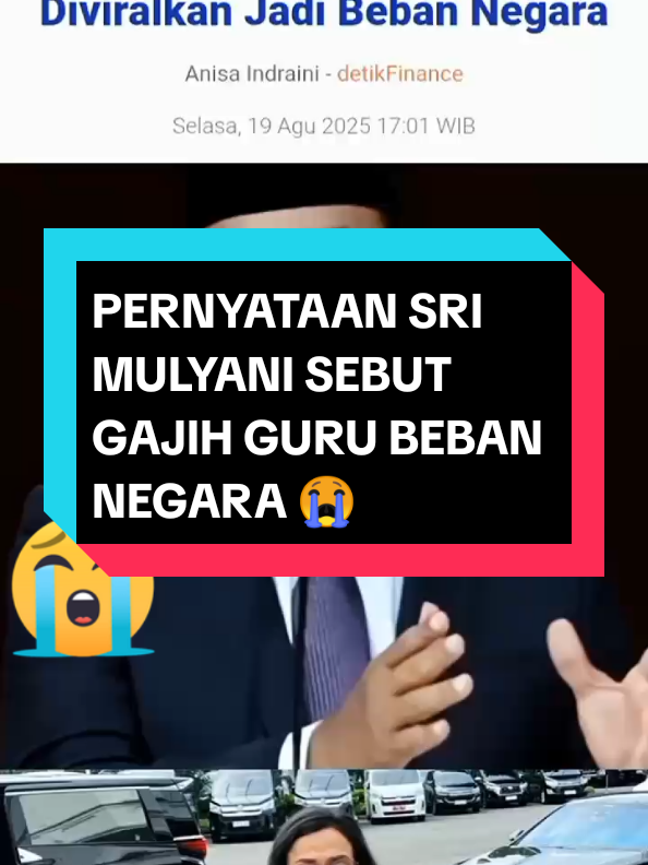 PERNYATAAN SRI MULYANI SEBUT GAJIH GURU BEBAN NEGARA 😭 #aniesbaswedan #srimulyani #guru #pemerintah #viral 