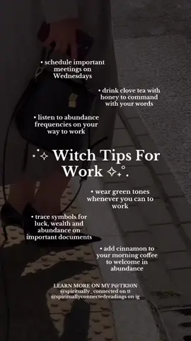 WITCH TIPS FOR WORK 📍 🖇️ in b10 for spellwork, readings, teachings & other socials! #witchtok #witchcraft #manifestation #astrology #spirituality 