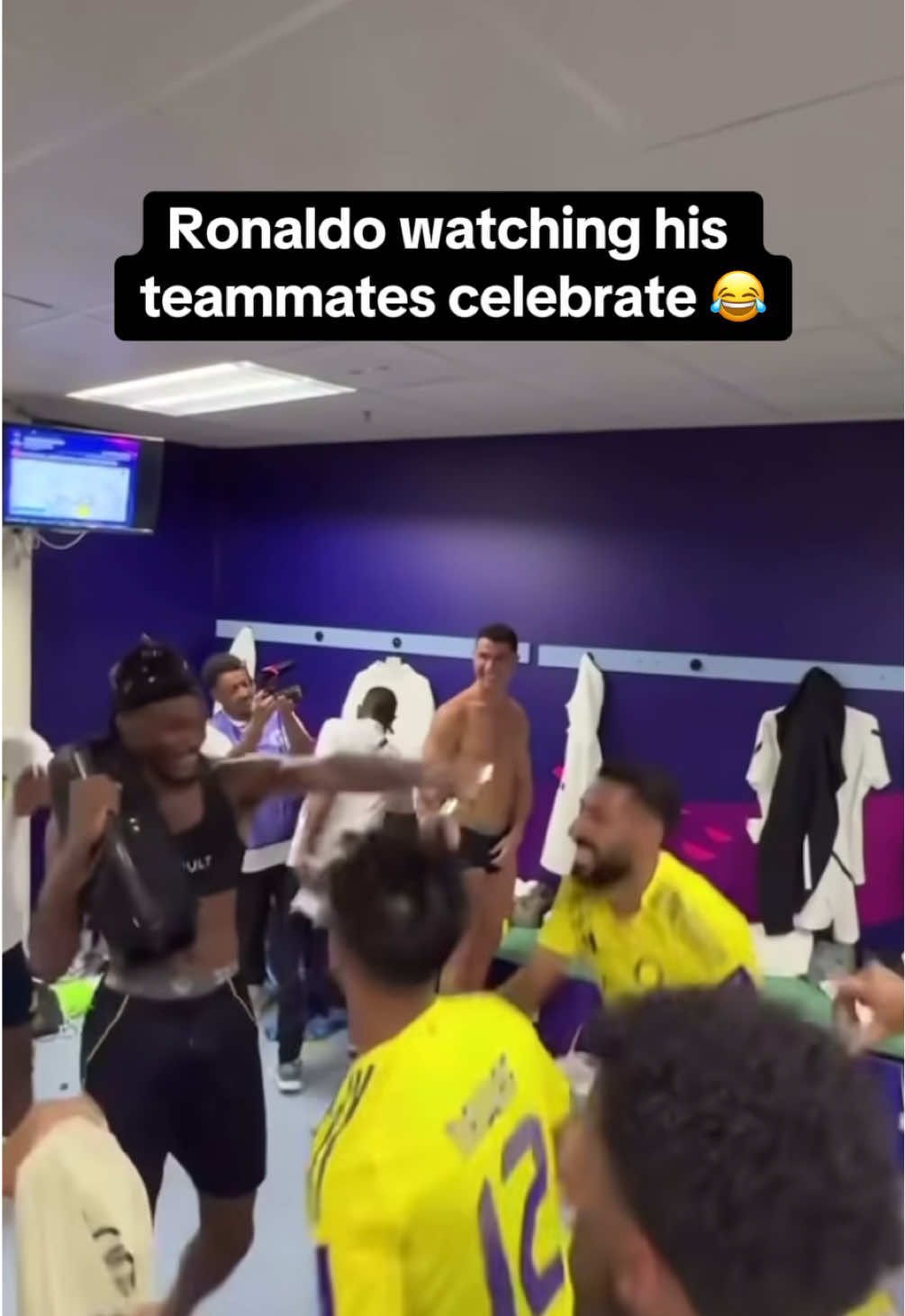 Ronaldo watching on like a proud father loool 🤣🐐 (VIA IG: Raghid_najjar_36)  #ronaldo #alnassr #cristianoronaldo #funny #fyp 