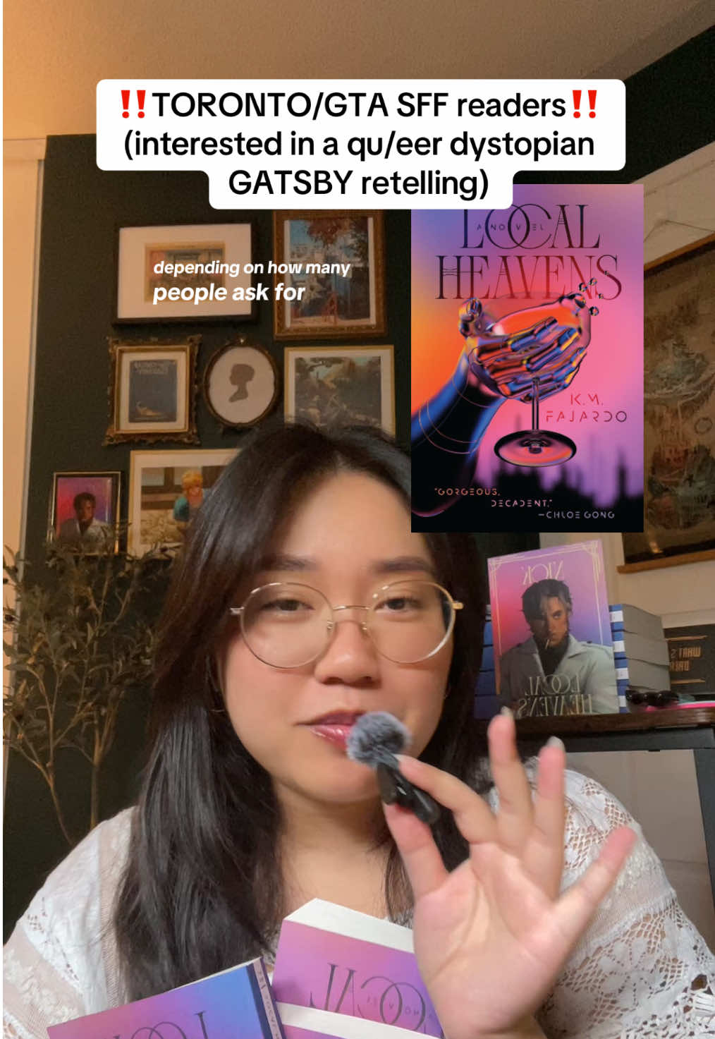 toronto, thank you for the enthusiasm! the launch event will take place Oct 30 at Queen Books (rsvp/details are at the 🔗 in my b!0) 📍to those of you coming out to the Augur Volume 6 event/are interested in snagging an ARC: this will be Thurs Aug 21st at Society Clubhouse (967 College St). to rsvp on eventbrite and see more details, check out augursociety on IG and visit the 🔗 in their b!0. 📚 about LOCAL HEAVENS (Oct 14): qu/eer Gatsby x Black Mirror x Bladerunner. a filipino american corporate hacker is assigned to investigate an elusive billionaire and the corrupt secrets of the elite. a cyberpunk reimagining of THE GREAT GATSBY. available for pre0rder now. ✨bookmark/print character artist: mossbun__ #BookTok #writersoftiktok #toronto #author #scifibooks 