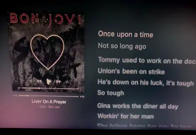 Livin on a prayer Bon Jobi #liyrics #viral #classicrocktiktok 
