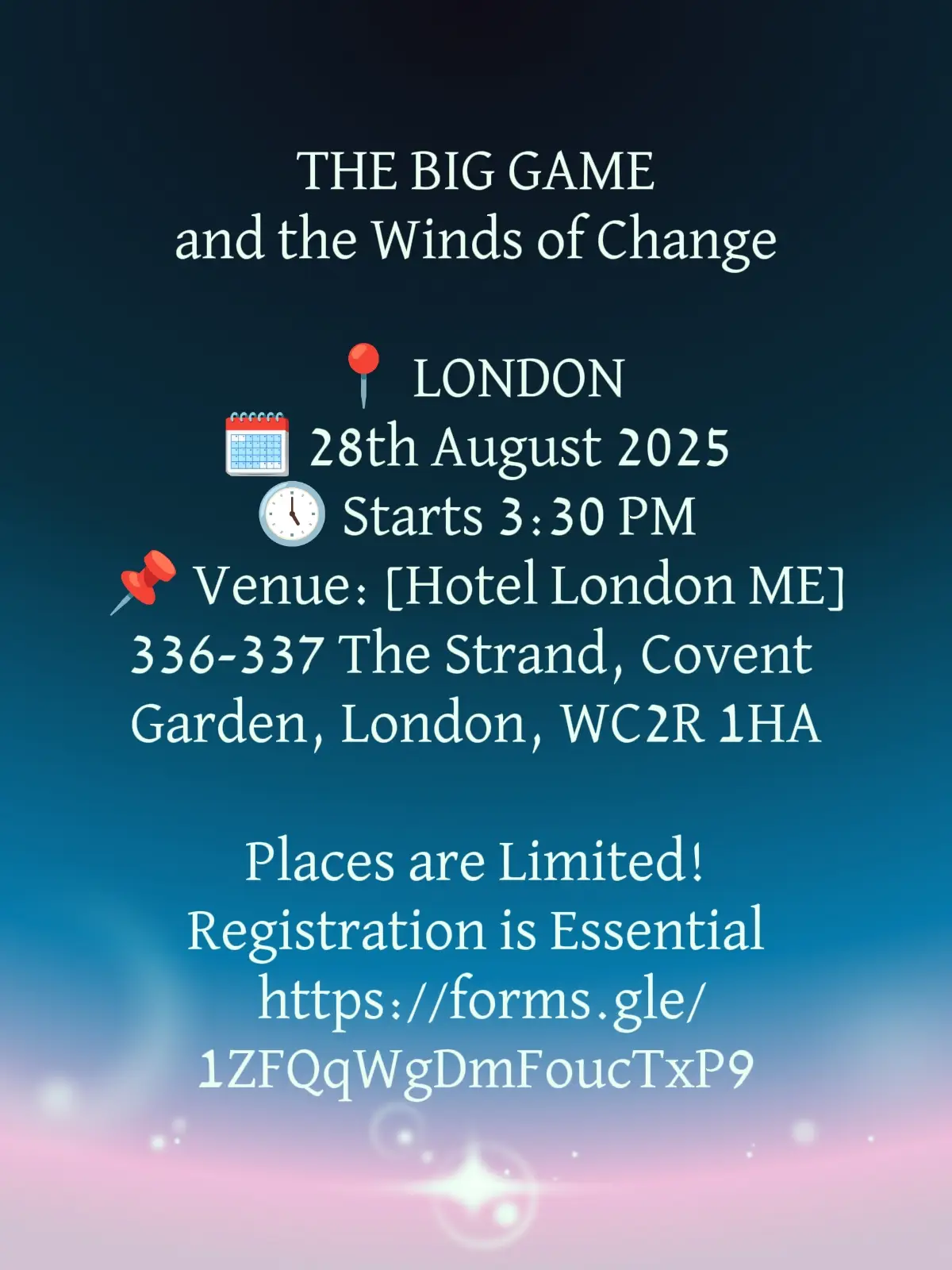 ✨ Unlock Your Next Chapter. 💬 Meet the Visionaries Shaping Our World. 🧭 Hear Where the Winds of the Future are Blowing. 🚀 Step Into Your Own Big Game. 🔹 What Awaits You: •  Inspiring Speakers and Game-Changing Leaders •  