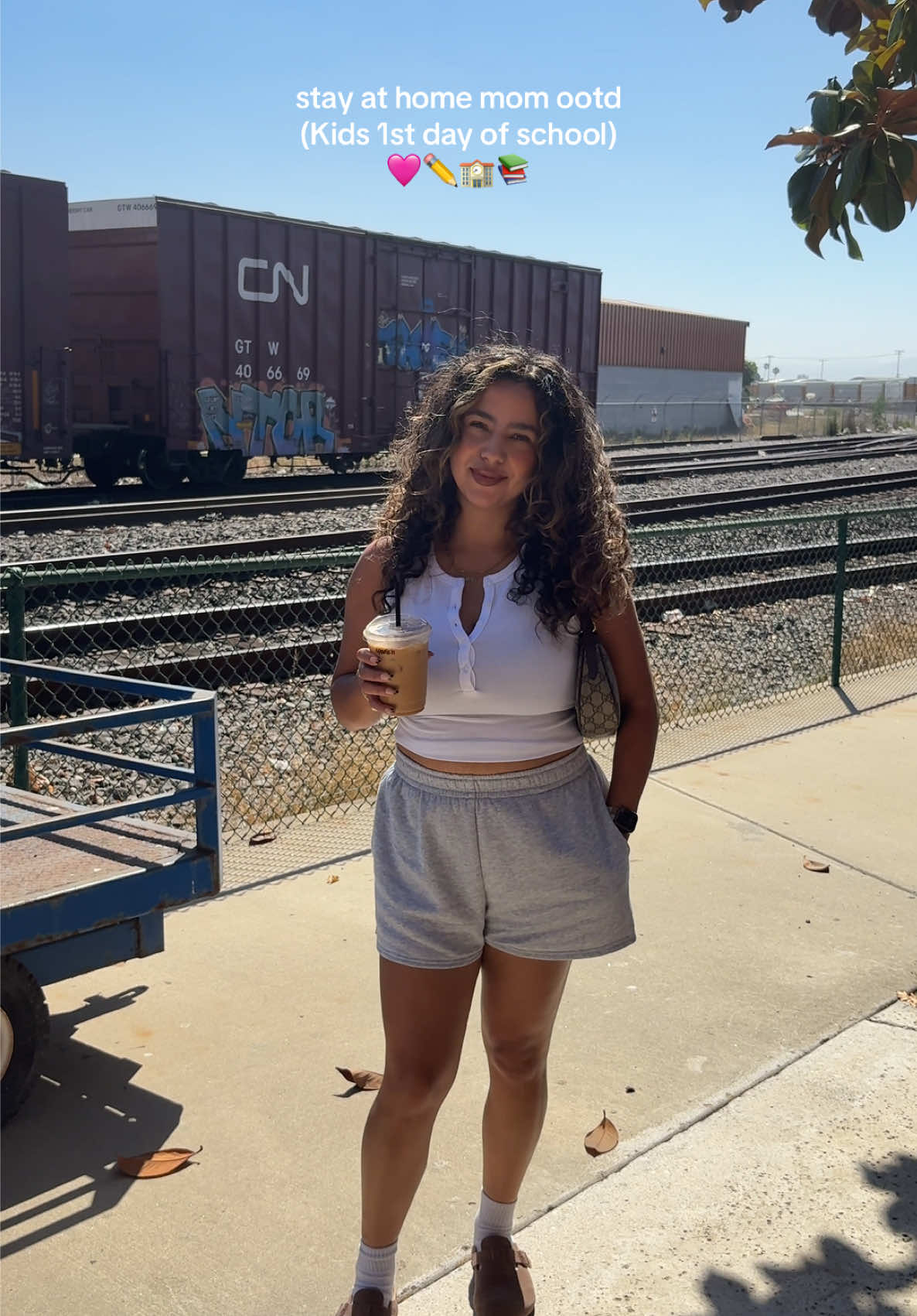 Mom casual outfit ✨ top and bottoms @Walmart bag @Gorchic_Official clogs are in my showcase 🤎 #cuteoutfits #outfit #fallfashion #momoutfit #sahmoutfit 