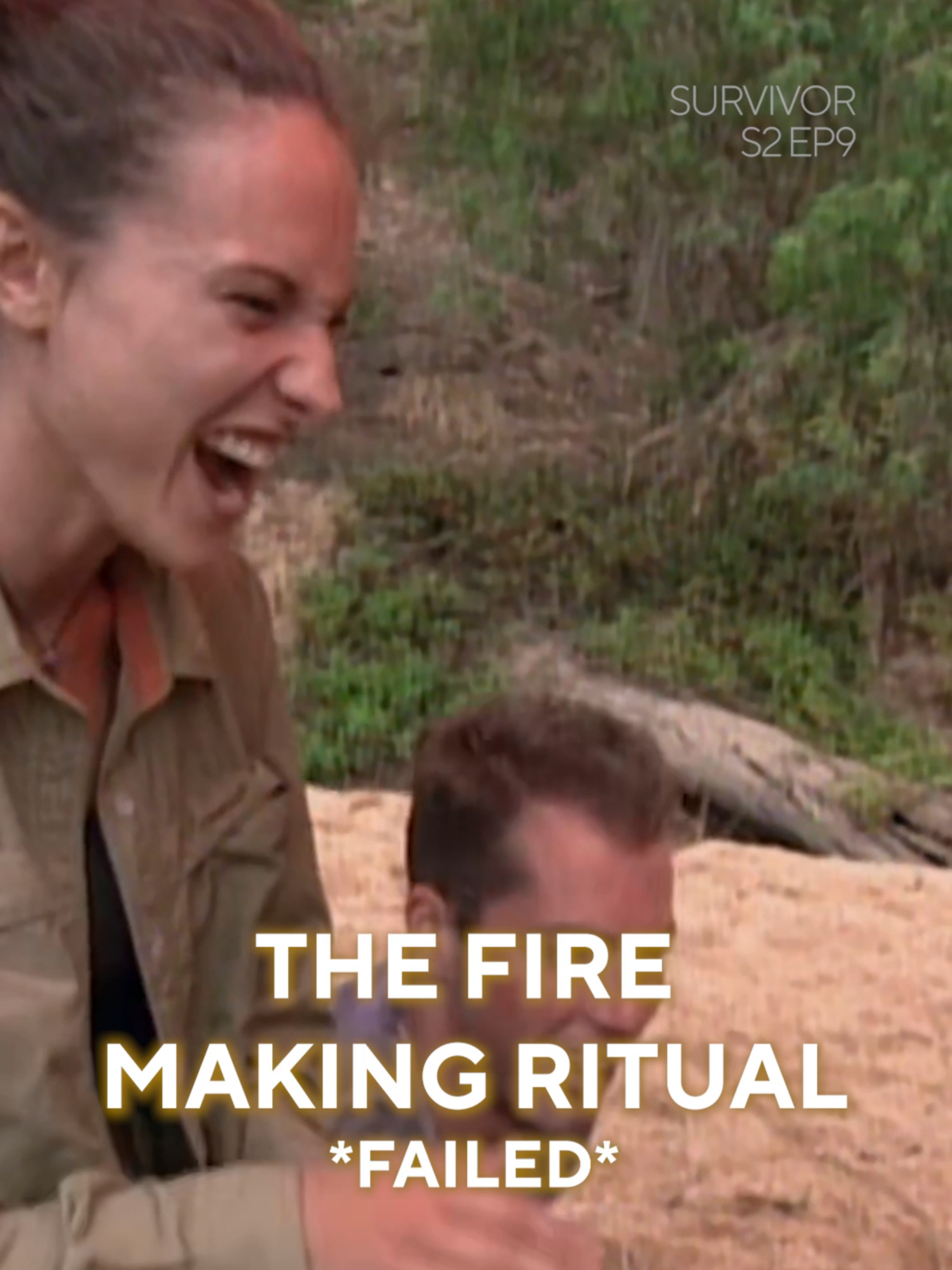 When making fire doesn't work out too well 😭   .  .  .  #Survivor #TheAustralianOutback #makingfire #archival
