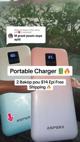 Replying to @Dayou fritay lakay LLC❤️ #tiktokshopcreatorpicks #portablecharger #powerbank #fastcharging #haitiantiktok 