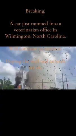 Breaking: A car just rammed into a veterinarian office in Wilmington, North Carolina.  Will continue to monitor.  Hoping the staff and animals are ok. #explosion  #Dog  #cats #fyp 