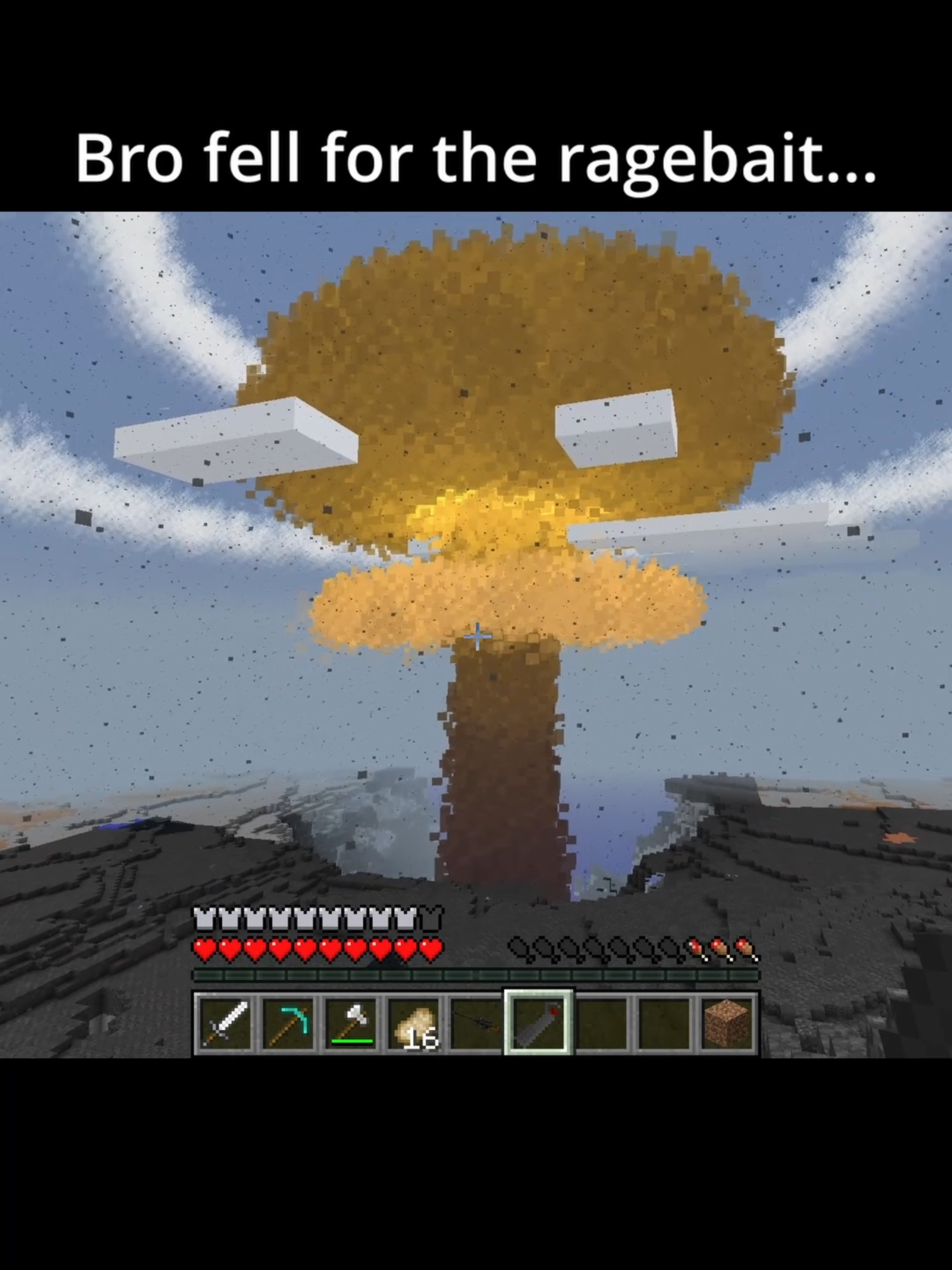 Bro fell in the ragebait...#Minecraft #minecraftfunny #minecraftmemes