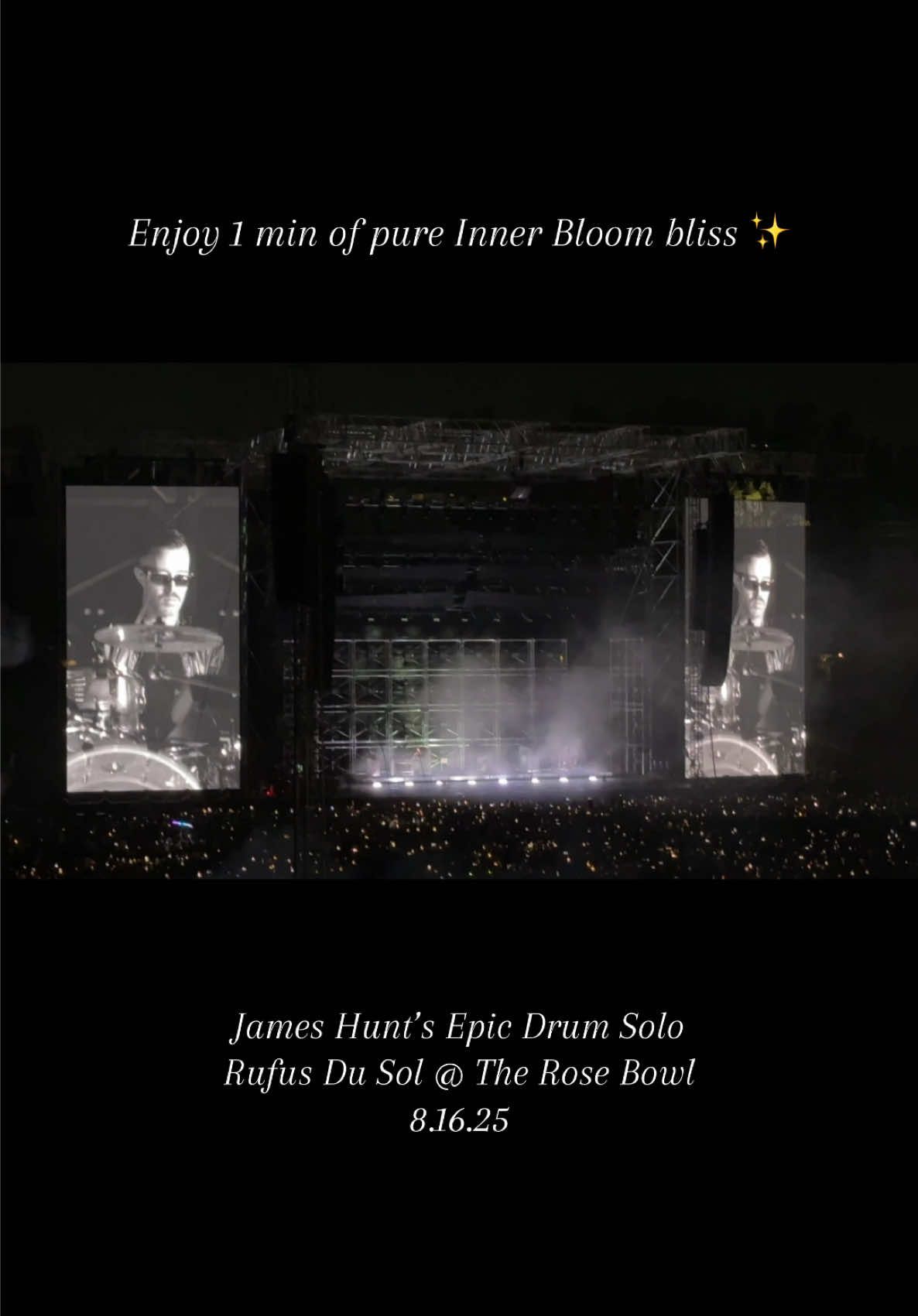 Innerbloom - Rufus Du Sol at @RoseBowlStadium 8.16.25 @JAMES (RÜFÜS DU SOL) drum solo. Magical from start to finish ✨ #innerbloom #jameshunt #rufusdusol #edm #rufusdusol2025 