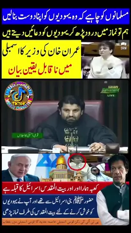 ایک طرف فیاض الحسن چوہان جو کہ پنجاب کا وزیر اطلاعات و نشریات ہوتا ہے وہ ہندوؤں کے خلاف بیان دیتا ہے کہ ہندو گائے کا پیشاب پیتے ہیں ، اس بات پر ہندو کمیونٹی احتجاج کرتی ہے اور ہندوؤں کو خوش کرنے کے لیے  فیاض الحسن چوہان کو برطرف کر دیا جاتا ہے دوسری طرف پی ٹی آئی کی پارلیمنٹیرین عاصمہ حدید قومی اسمبلی میں اسرائیل کے حق میں تقریر کرتی ہے اور صرف تقریر ہی نہیں کرتی بلکہ اسلام کی، قرآن پاک کی ،حضور صلی اللہ علیہ وسلم کی پوری طرح سے توہین کرتی ہے، اس کے خلاف تو کسی طرح کا کوئی ایکشن نہیں لیا جاتا اور کہا جاتا ہے کہ امت مسلمہ کا لیڈر ہے عمران خان  اور امت مسلمہ کے عظیم لیڈر صاحب 2016 کے لندن مئیر کے الیکشن میں صادق خان کے مقابلے میں زیک گولڈ سمتھ کی پوری طرح سے حمایت اور سپورٹ کرتے ہیں اور اس کے باوجود صادق خان بھاری اکثریت سے جیت جاتا ہے یعنی ایک مسلمان کے مقابلے میں یہودی کو سپورٹ کرتے ہیں امت مسلمہ کے لیڈر جو لوگ عمران خان کو برینڈ سمجھتے ہیں وہ یہ سن لیں کہ اس سے زیادہ اچھے برینڈ کا کچھا (انڈر وئیر)مل جاتا ہے بازار میں اسرائیل کو تسلیم کرنے کی پوری کوشش کی تھی اس نے پر دال نہیں گلی اس کی #pakistan #tiktokindia #viralvideo #followers #foryou 