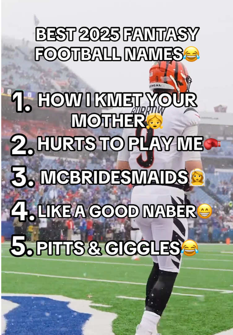 BEST 2025 FANTASY FOOTBALL NAMES😂 #nfl #fantasyfootball #fantasyfootballtips #predictions #funny 