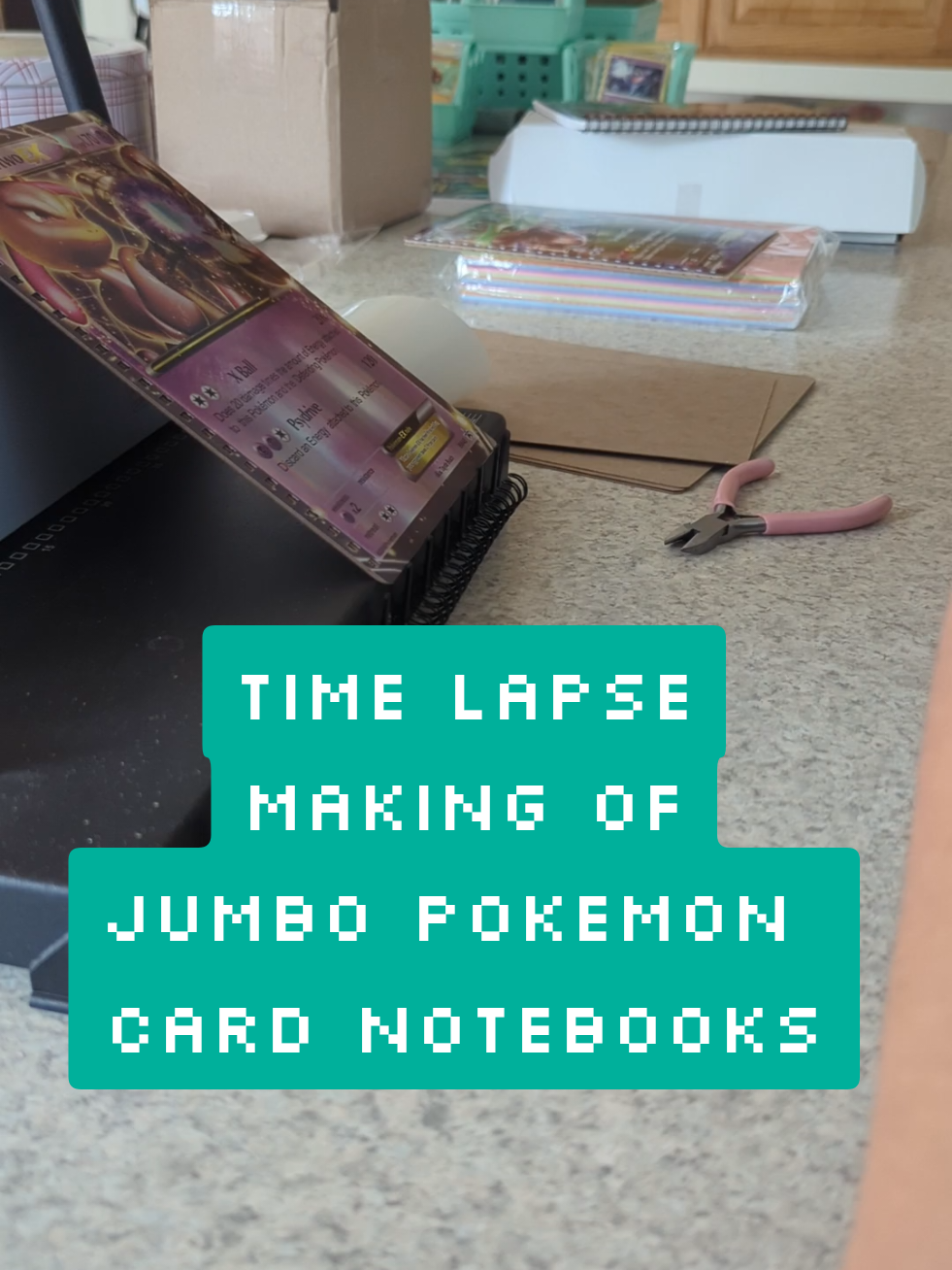 Notice how I make a time lapse? Very demure. lol #stationery #pokemon #pokemoncardnotebook #SmallBusiness #cutoutforme 