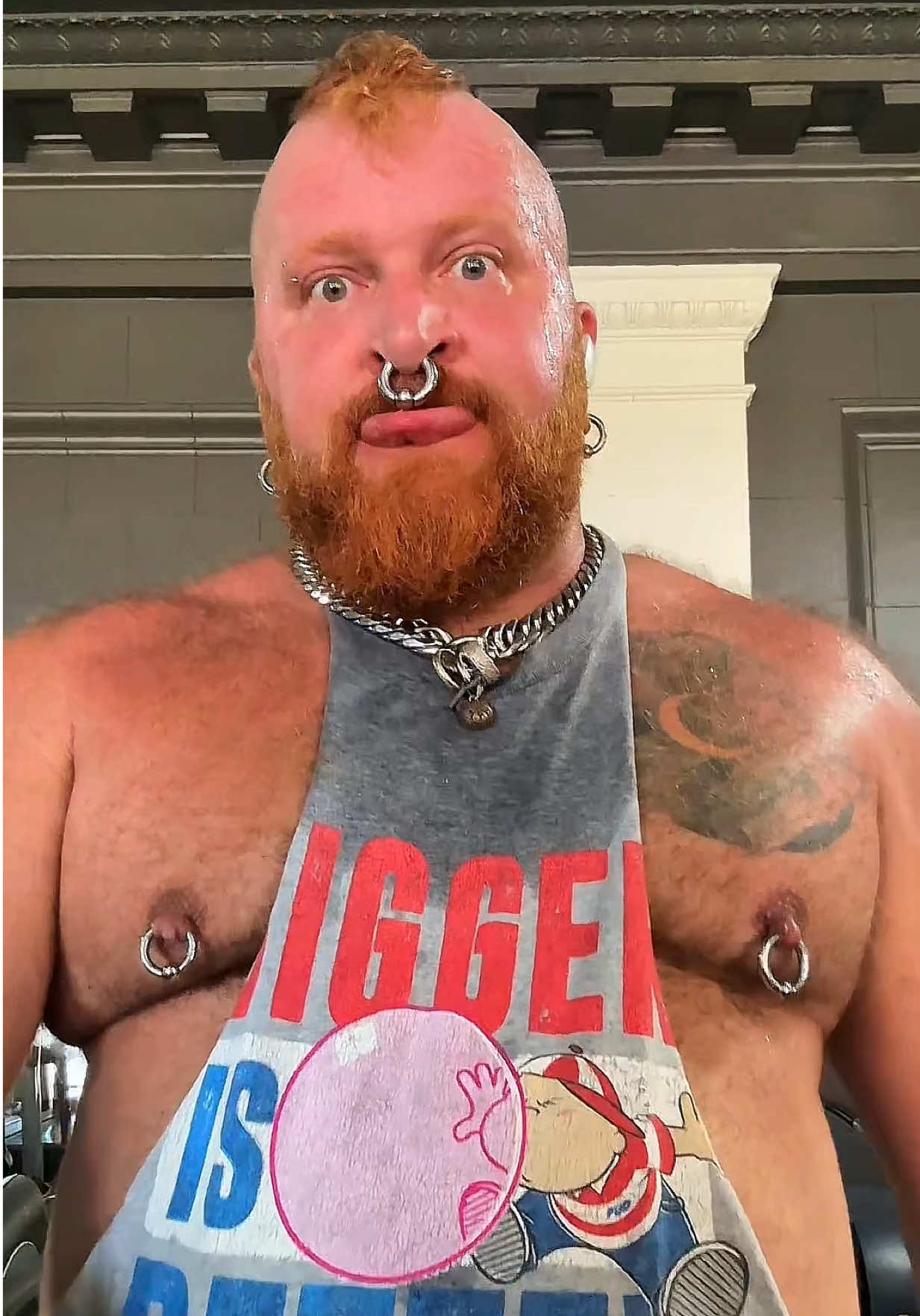 Happy Tiddy Tuesday and another day of walking for me. #tiddytuesday #walkitout #sweatybearsleavepuddles #glitteronthegymfloor #fyp 