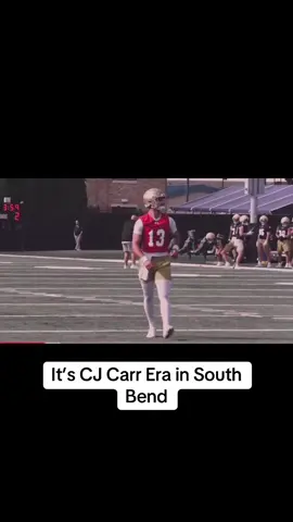 It’s CJ Carr time. The prodigy #CollegeFootball #notredame #qb #qb1 #ncaafootball 