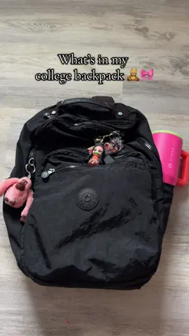 What’s in my college bag as a sophomore ✨ #collegebackpack #collegeessentials #fyp #foryoupage 