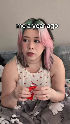 she thought eating all the chocolate off every candy was normal.