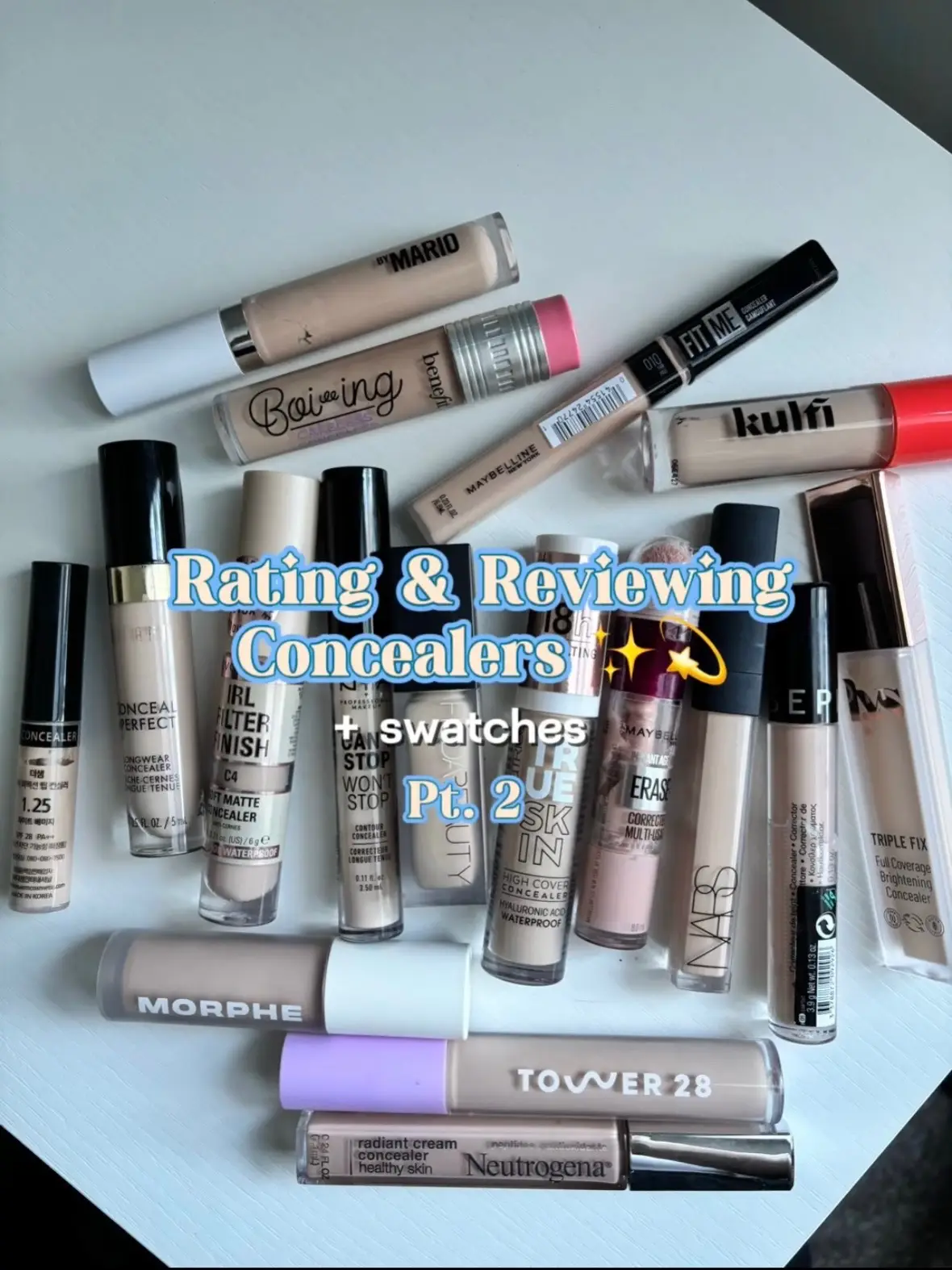 Pt. 2 of the concealers I have tried & my thoughts on them I have a light skin tone, dry skin, & typically go for cool/neutral undertones  Products mentioned: @makeupbymario: SurrealSkin Awakening Concealer - 160 light cool @LYS Beauty: Triple Fix Brightening Concealer - LP4 Vanilla @Maybelline NY: Instant Age Rewind - 160 Brightener  @Neutrogena: Healthy Skin Concealer - Ecru Light 2.0  NYX: Can’t Stop Won’t Stop concealer: Light Ivory @Milani Cosmetics: Conceal and Perfect Concealer - 110 Nude Ivory The Saem: Tip Concealer - 1.25 @Benefit Cosmetics: Boi-ing Cakeless Concealer - 4 Can’t Stop Won’t Stop @sephora: Gel Serum Concealer  #concealer #concealerreview #concealerswatches #fyp #makeuptok 