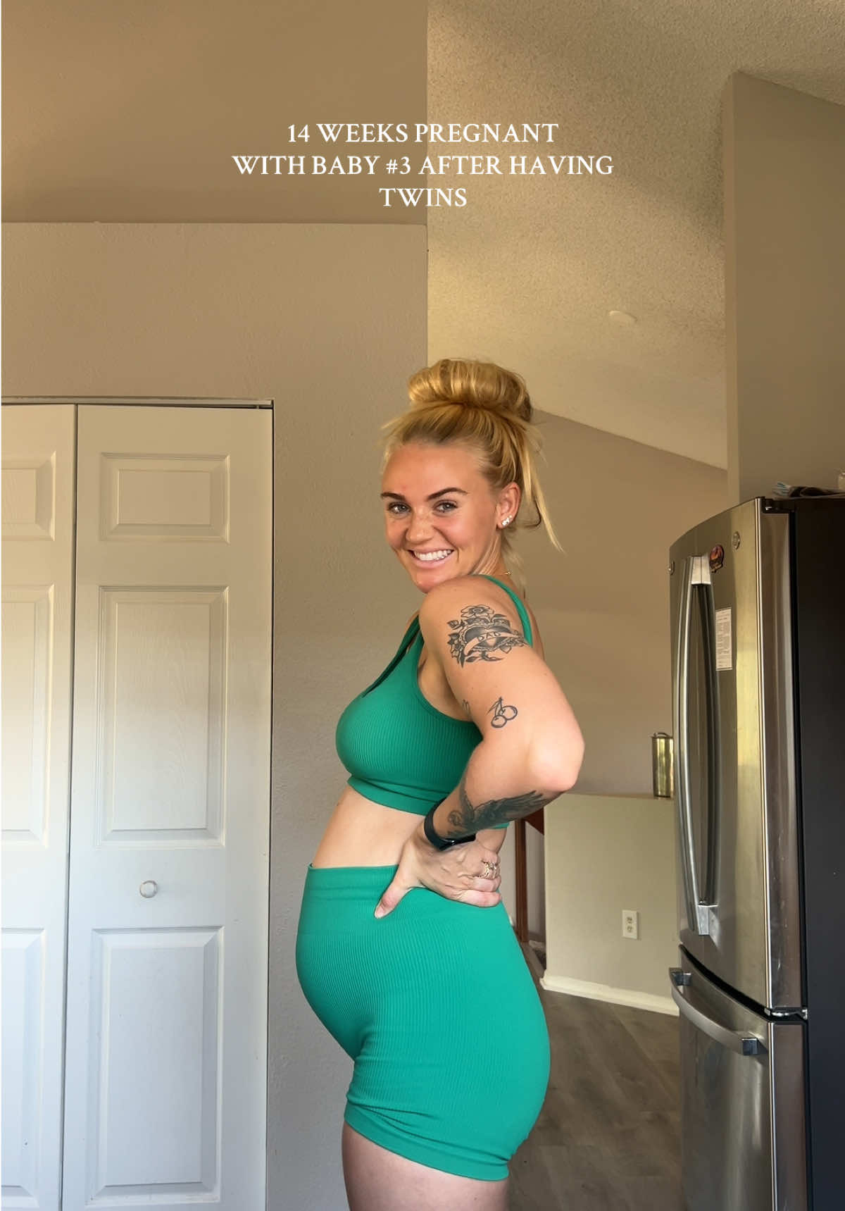 Feeling flutters already🦋 Anyone else pop this early??? #pregnant #pregnancy #pregnantbelly #babybump #14weekspregnant 